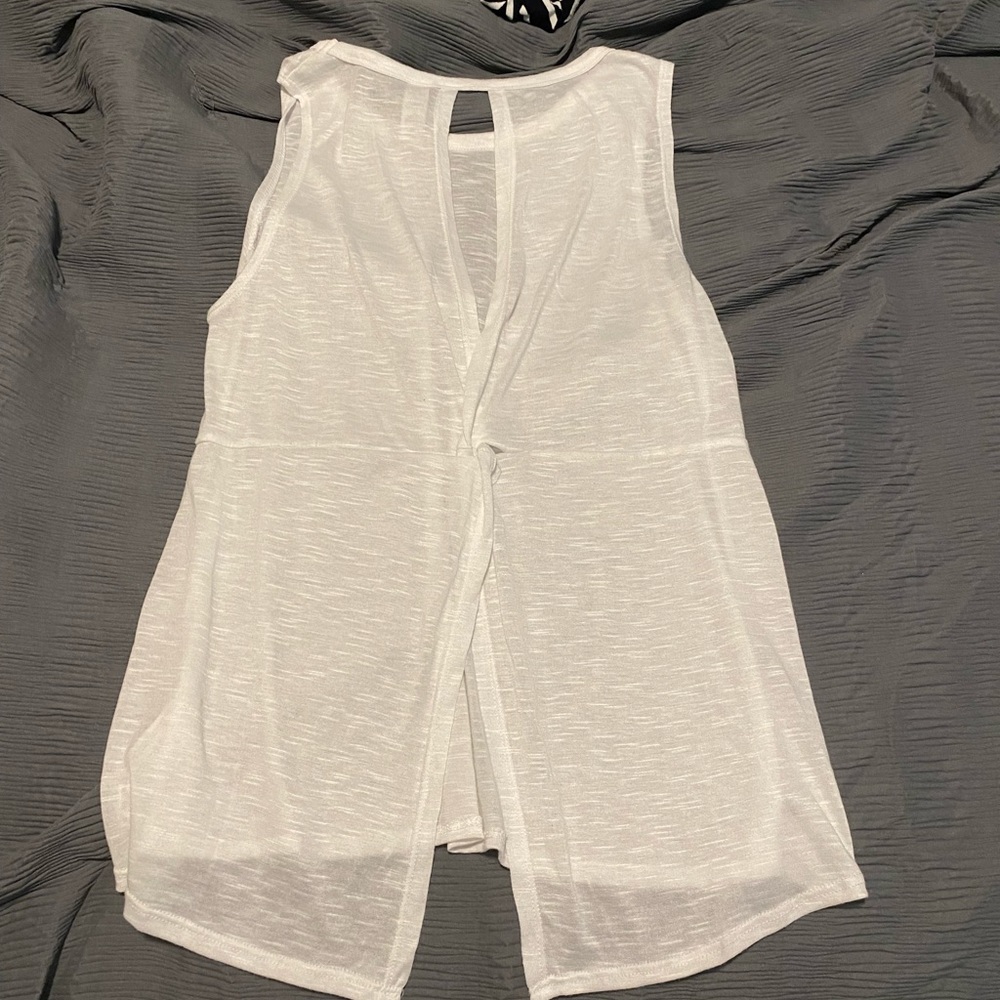 White workout/running errands top.